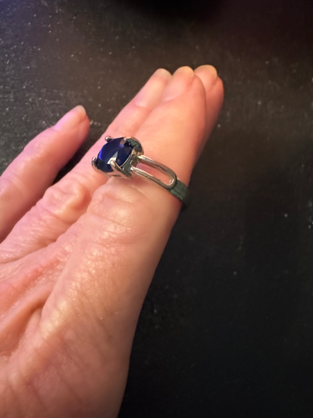 Classic Sapphire-Blue Solitaire Ring - Women Jewelry